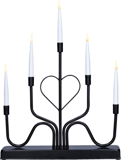 Solight sfeșnic LED metalic cu 5 brațe, negru, 42 cm