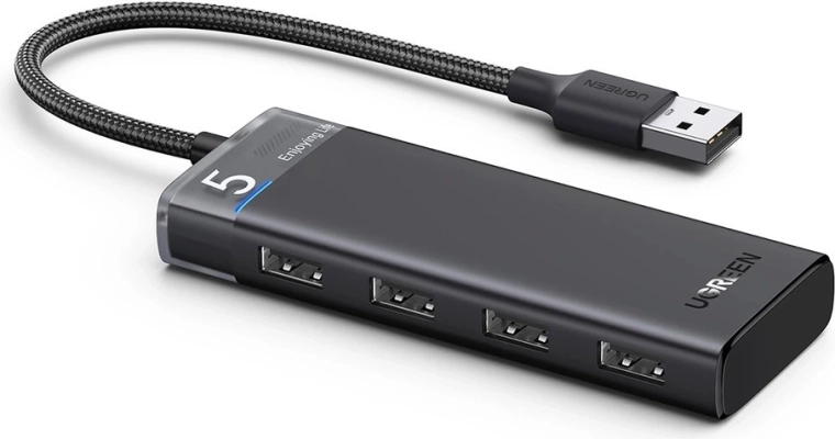 Hub USB Ugreen CM653 cu 4× USB-A 3.0 (gri) - 1 bucată