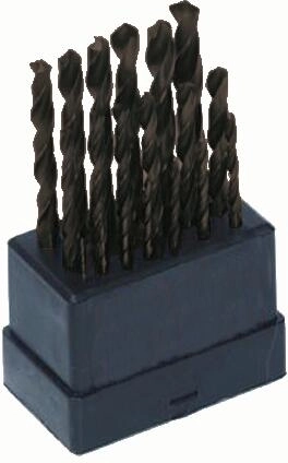 Set de burghie HSS pentru metal 1,0–10,0 mm cu strat TiN, 19 piese