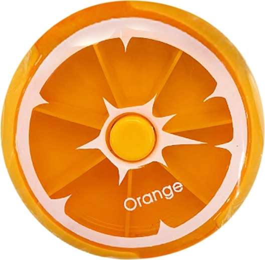 Dozator rotund pentru medicamente cu motiv de portocală 9 × 2,5 cm