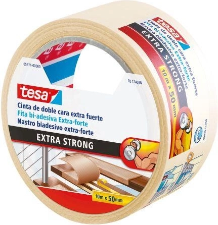Bandă pentru mochetă 50 mm × 10 m, foarte adezivă, Tesa