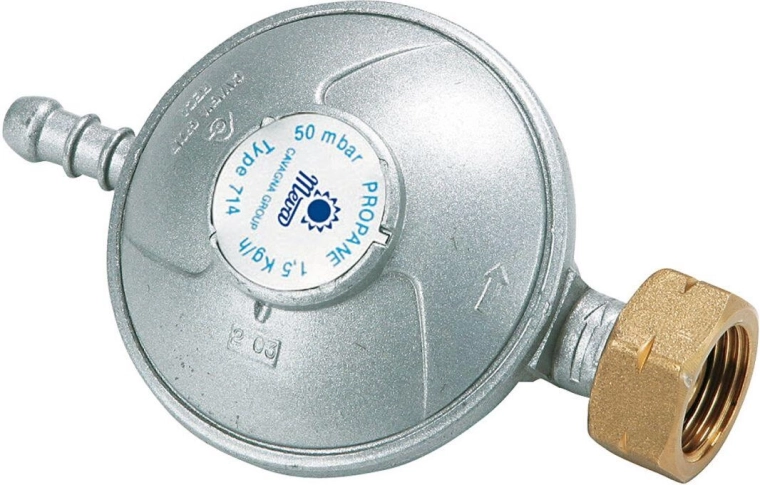 Regulator de presiune PB 50 mbar cu ţep şi piuliţă W21,8 LH