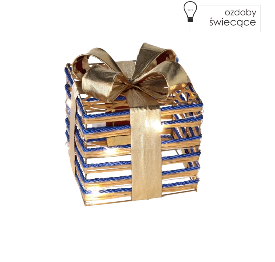 Cadou luminos de Crăciun cu fundă albastră 15 cm