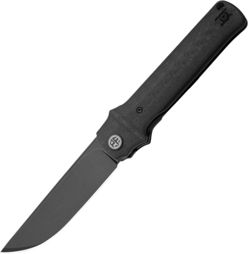 Petrified Fish Tena cuțit de buzunar 9,7 cm, Black Stonewash, negru, carbon