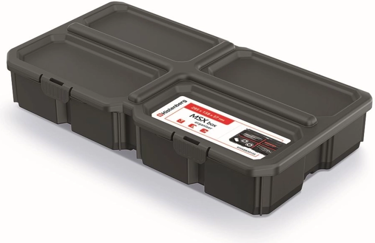 Organizator pentru unelte MSX Box, negru, 28,5 × 15,8 × 5,7 cm