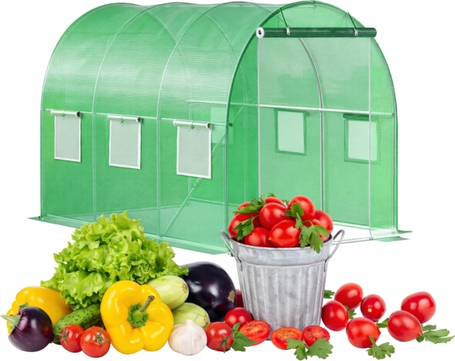 Tunel solar de grădină 3×2×2 m, 6 m², structură metalică galvanizată și prelată rezistentă la UV
