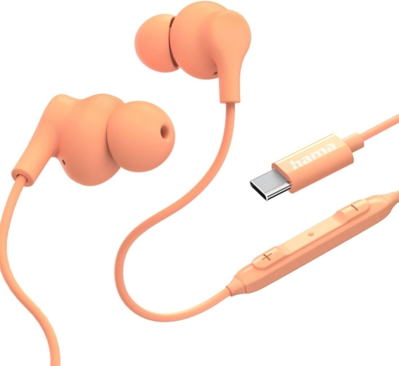 Căști in-ear Curly USB‑C portocalii