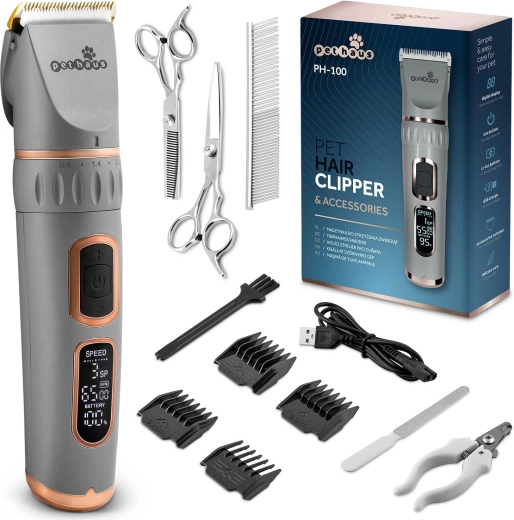 Mașină de tuns pentru animale Pethaus PH-100 gri