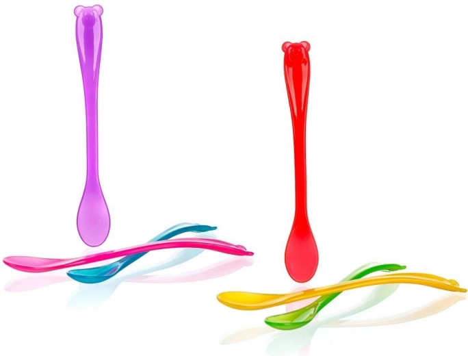 Lingurițe din plastic pentru copii 4Kids 17 cm, mix de culori, 3 buc