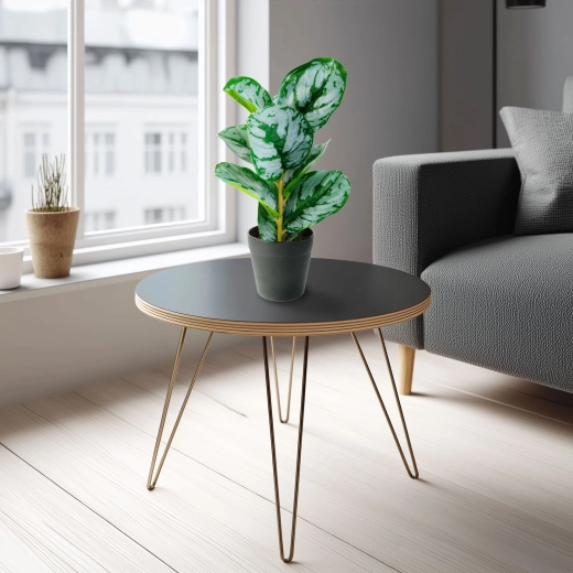 Plantă decorativă artificială cu frunze zebrate, verde-albă