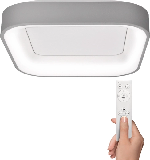 Lumină de plafon LED Solight Treviso, pătrată, 48 W, gri, cu telecomandă