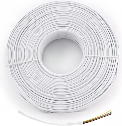 Cablu telefonic plat alb cu 4 fire, 100 m