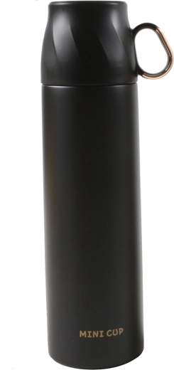 Altom Design termos cu capac în formă de ceașcă 500 ml negru cu detalii aurii