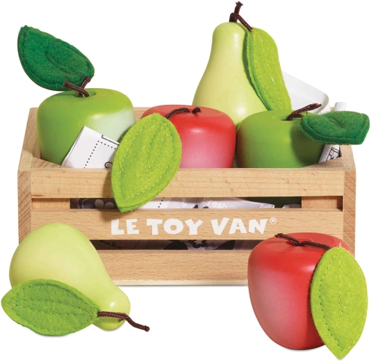 Le Toy Van lădiță din lemn cu mere și pere pentru magazinul copiilor
