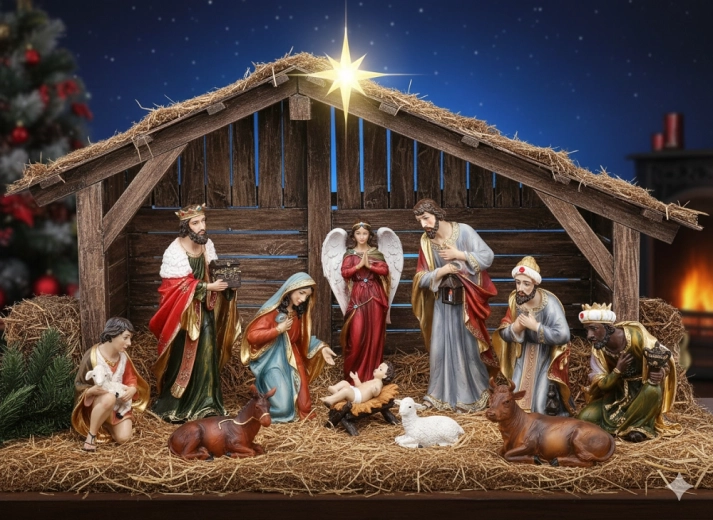 Set de figurine pentru iesle Božonar, 11 piese, înălțime până la 53 cm