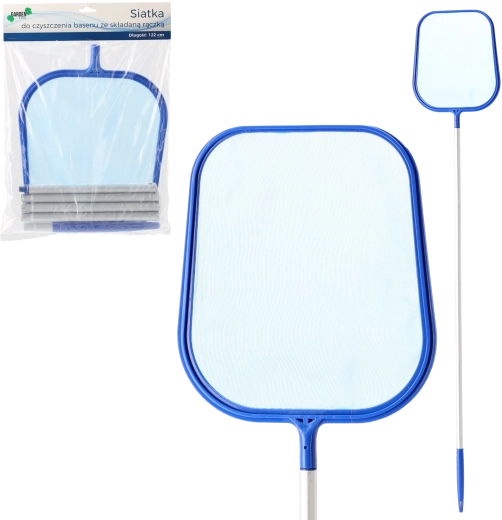 Plasă pentru curățarea piscinei cu mâner telescopic de 122 cm