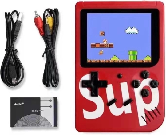 Mini consolă portabilă SUP 400 jocuri - roșie (pentru un singur jucător)
