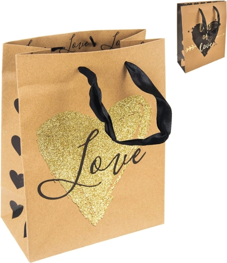 Pungă cadou Love 26 × 10 × 32 cm (mix 3 variante)