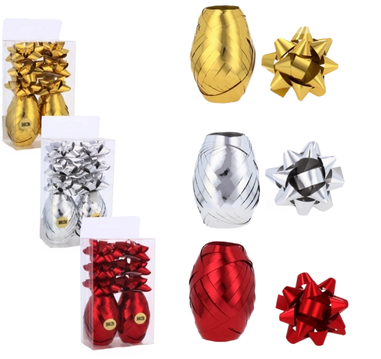 Set pentru ambalarea cadourilor – panglică și fundițe 6 cm