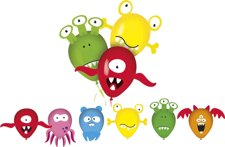 Baloane cu imagini MY PARTY Monsters, 6 buc