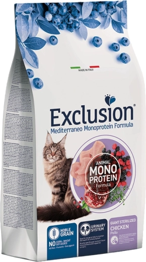 Exclusion granule pentru pisici sterilizate de rase mari – pui, 1,5 kg