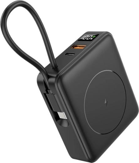 powerbank tracer scout 10000 mah cu încărcare wireless magnetică 15 w, pd 20 w și qc 22,5 w