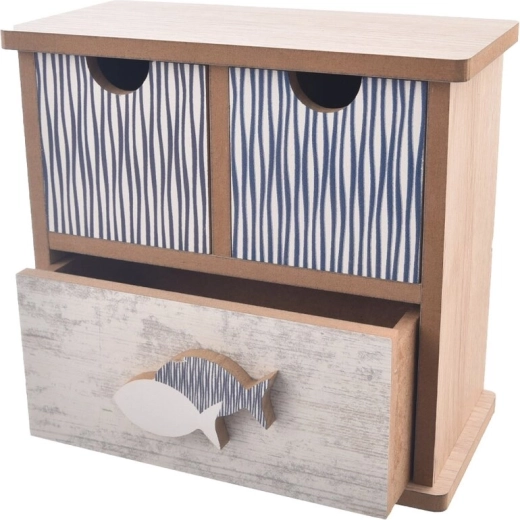 Organizator din lemn Beach cu 3 sertare
