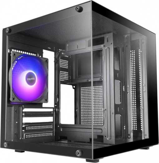 Mars Gaming MC-CUBE carcasă microATX neagră cu ventilator ARGB