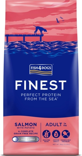 Fish4Dogs Finest granule pentru câini adulți de talie mare somon cu cartofi 6 kg