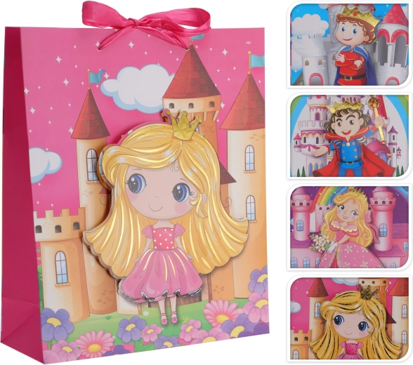 Pungă cadou 3D pentru copii 32 × 26 × 10 cm, mix de decoruri