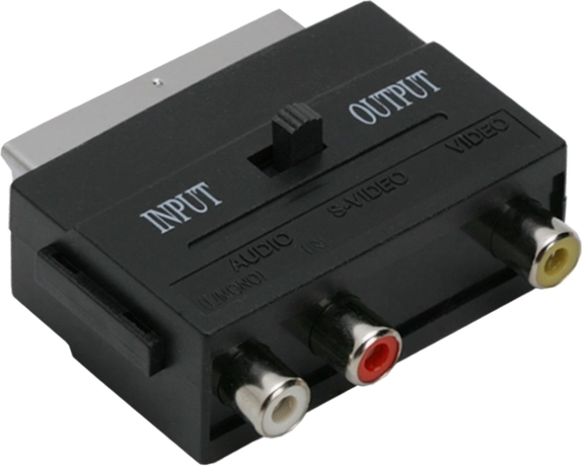 Adaptor Euro/SCART la 3× RCA cu comutator