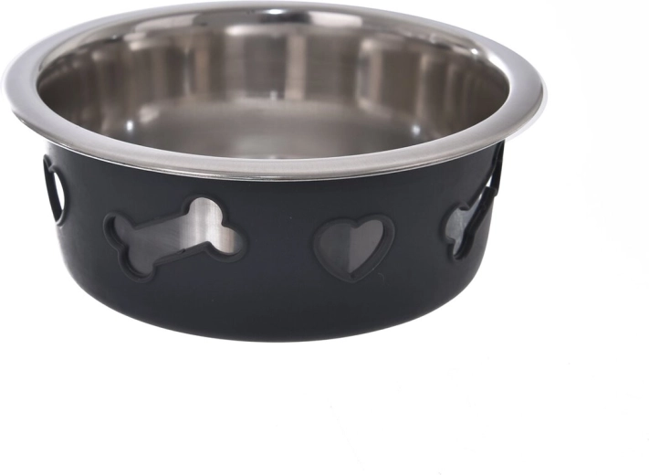 Bol pentru câini din tablă cu silicon 13 × 13 × 6 cm