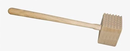 Ciocan de carne din lemn, cu două fețe, 33 cm