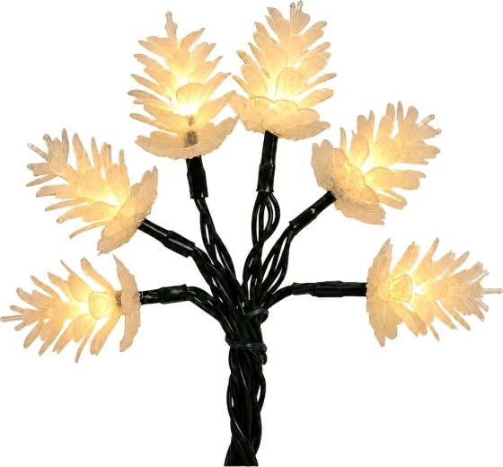 Ghirlandă LED de Crăciun Retlux cu conuri, 80 de LED-uri, alb cald, 20 m