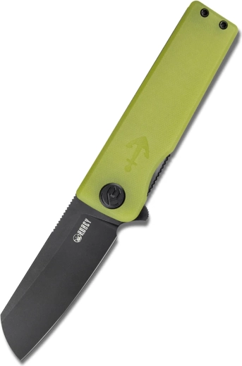 Kubey Sailor cuțit de buzunar 7,9 cm, Blackwash, galben translucid, G10, clips