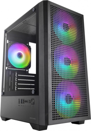Mars gaming MC-Vector carcasă mATX neagră cu 4× ventilatoare ARGB