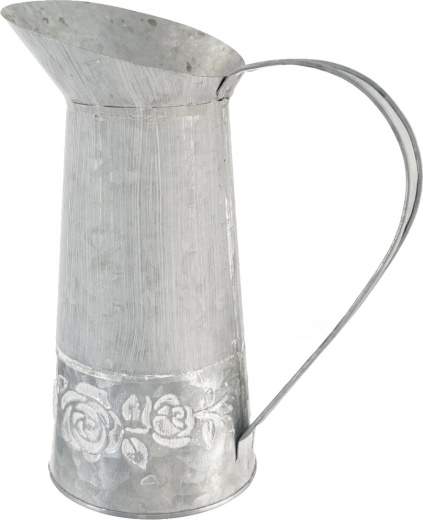 Stropitoare decorativă din tablă cu motiv de trandafiri, gri 7 × 21 cm