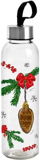 Sticlă de sticlă cu capac Toro 500 ml decor de Crăciun