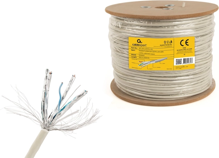 Cablexpert cablu LAN ecranat S/FTP Cat 6A LSZH 305 m (conductor plin)