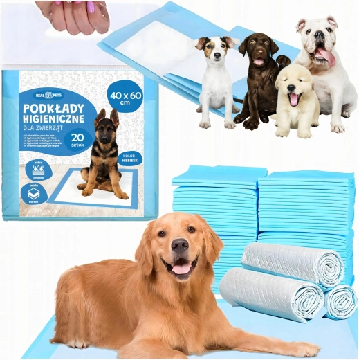 Pernițe igienice de unică folosință pentru câini 40 x 60 cm, extra absorbante, 20 buc