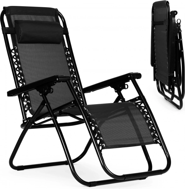 Fotoliu de grădină cu spătar ajustabil ZERO GRAVITY ModernHome - negru