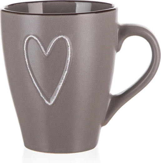 Cană ceramică HEART 310 ml maro