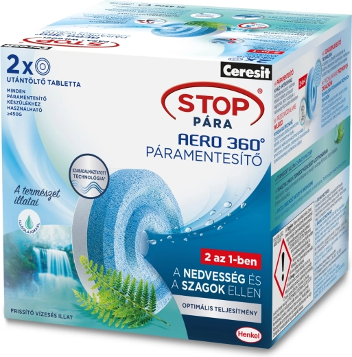 Tablete de rezervă Ceresit Stop umiditate Aero 360° Cascadă revigorantă 2 × 450 g