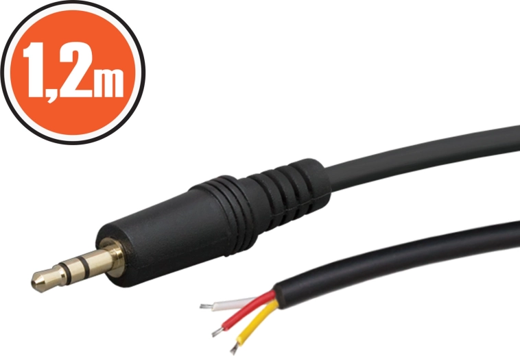 Cablu audio Jack stereo de 3,5 mm, 1,2 m, negru