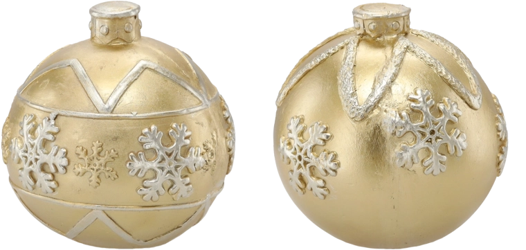 Glob auriu de Crăciun cu fulgi de zăpadă 21,5 cm