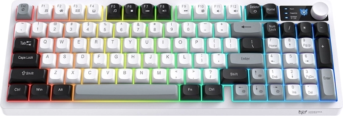 Tastatură de gaming Onikuma MT902 wireless 2,4 GHz RGB alb-negru