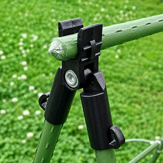 Clema triplă articulată suspendată pentru tije de grădină de 11 mm, 4 buc.