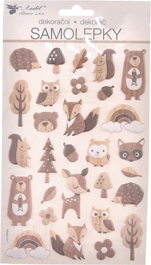 Autocolante plastice cu animale din pădure 14 × 25 cm