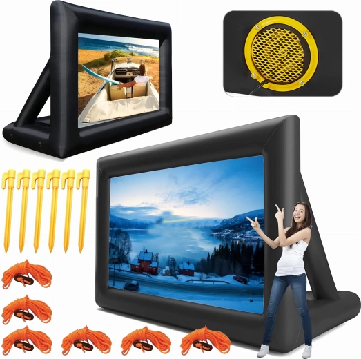 Ecran mare de proiecție gonflabil cu ventilator pentru cinema în aer liber