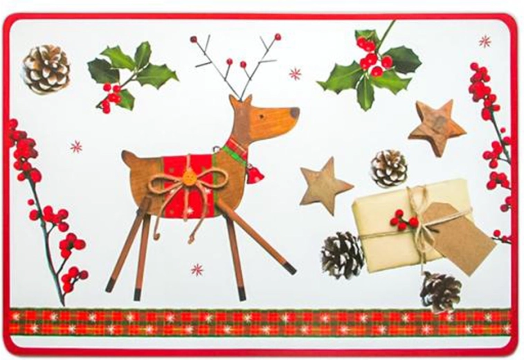 Suport de masă din plastic de Crăciun Toro cu ren 28 × 43 cm